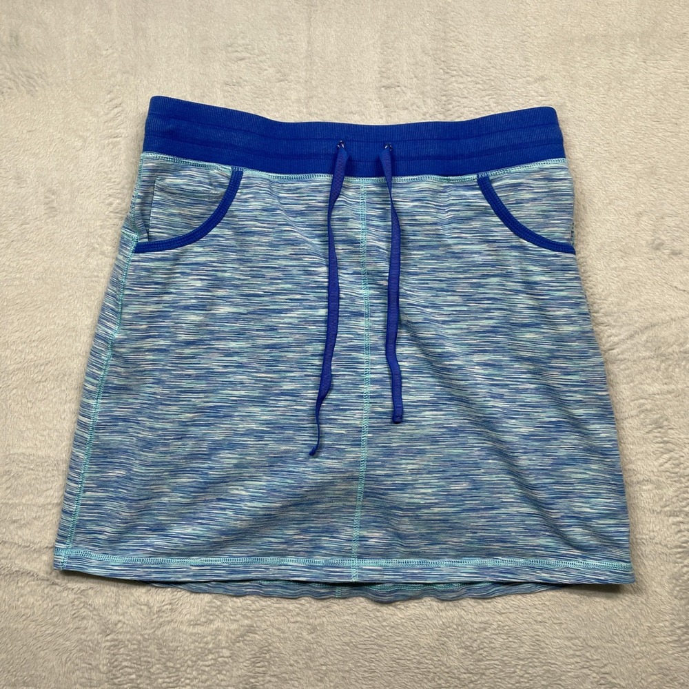 Talbots Skort Womens Medium‎ Blue Space Dye Cotton Blend Athletic Pockets